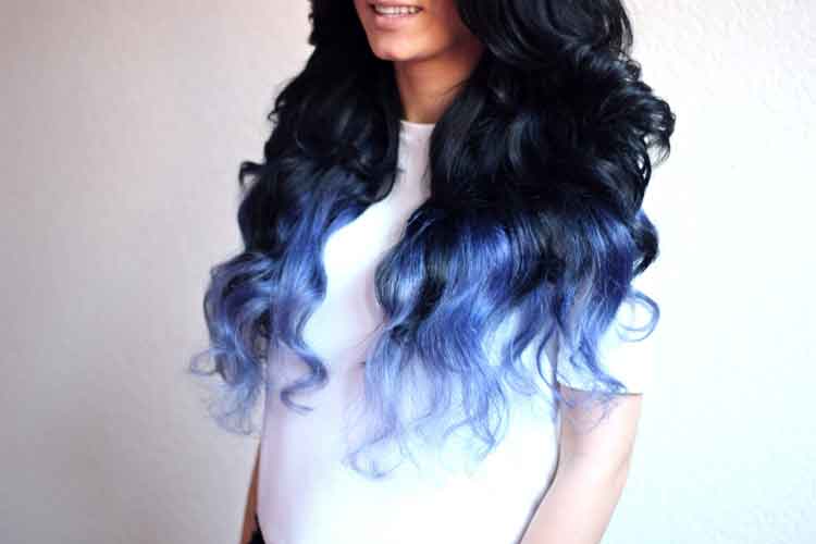 model warna rambut blue black