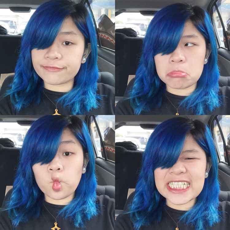 trend warna rambut blue black