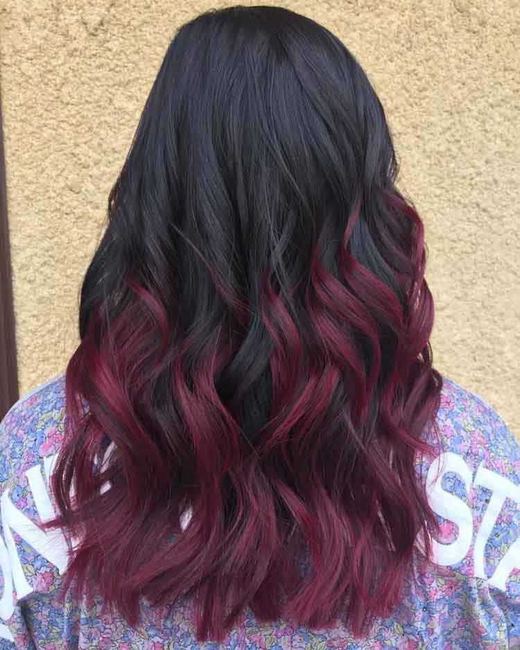 warna rambut burgundy alami
